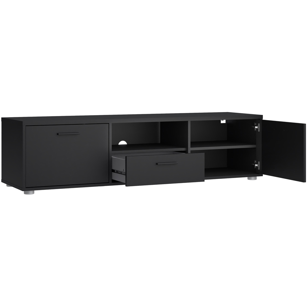 Furniture To Go Media 2 Door Single Drawer Black TV Unit Image 5