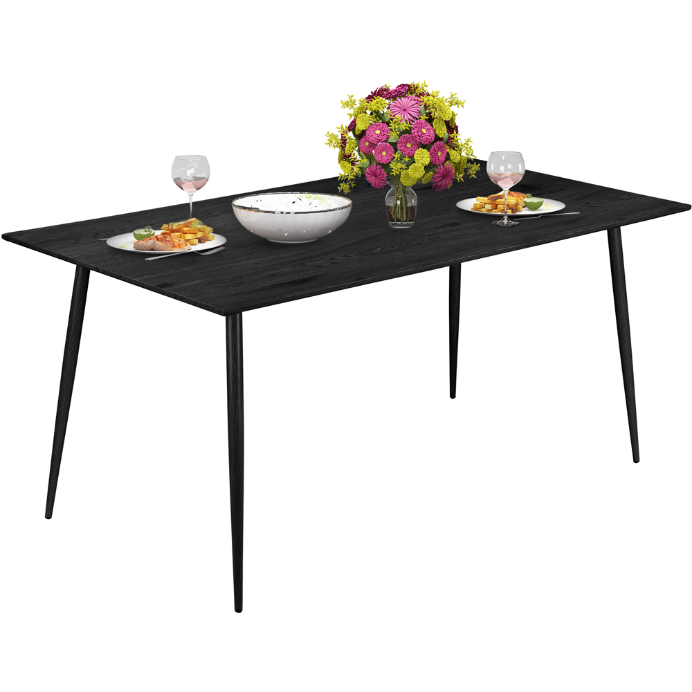 Loft24 Monza 6 Seater Black Rectangular Dining Table Image 5