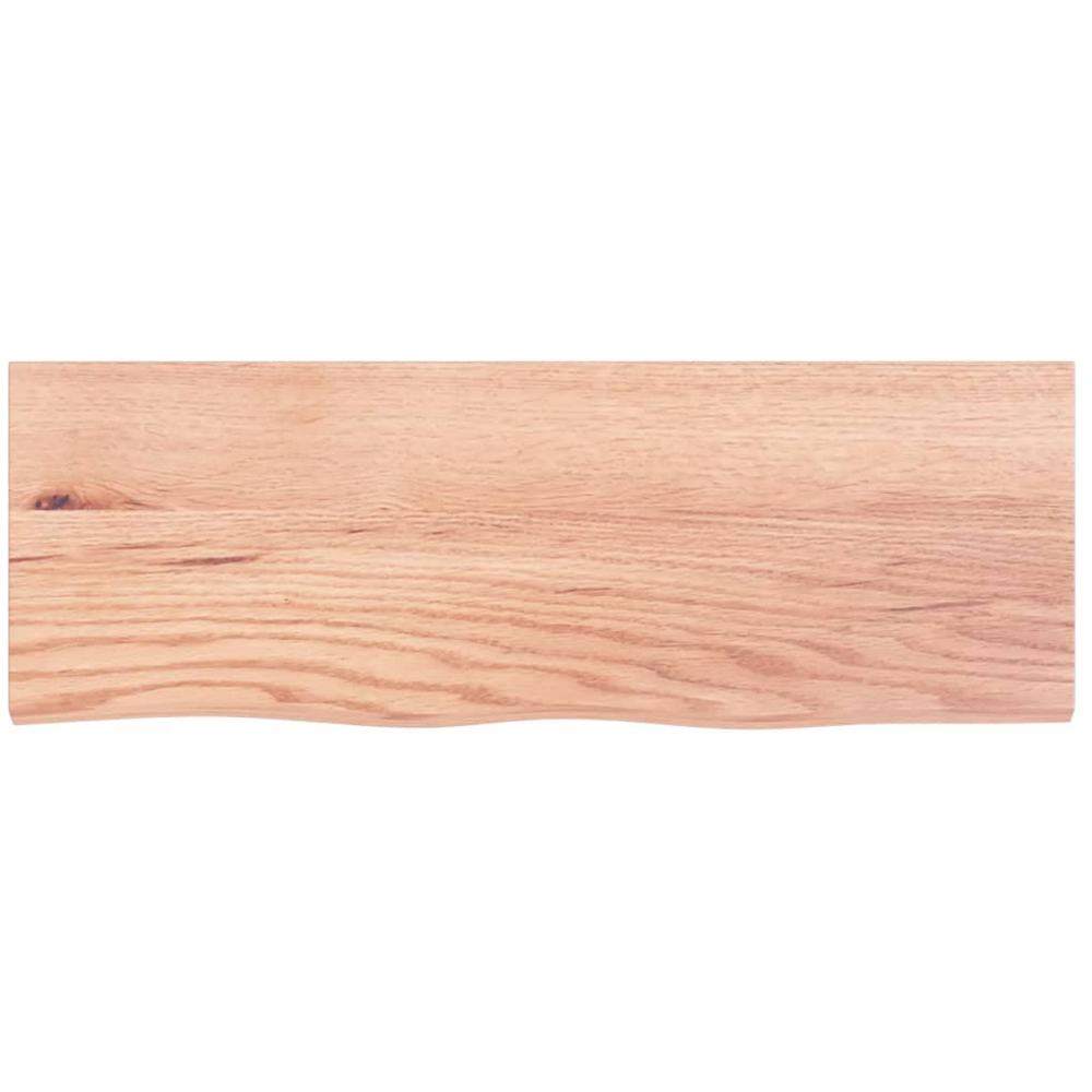 vidaXL 80cm Light Brown Treated Solid Oak Wood Floating Wall Shelf Image 3