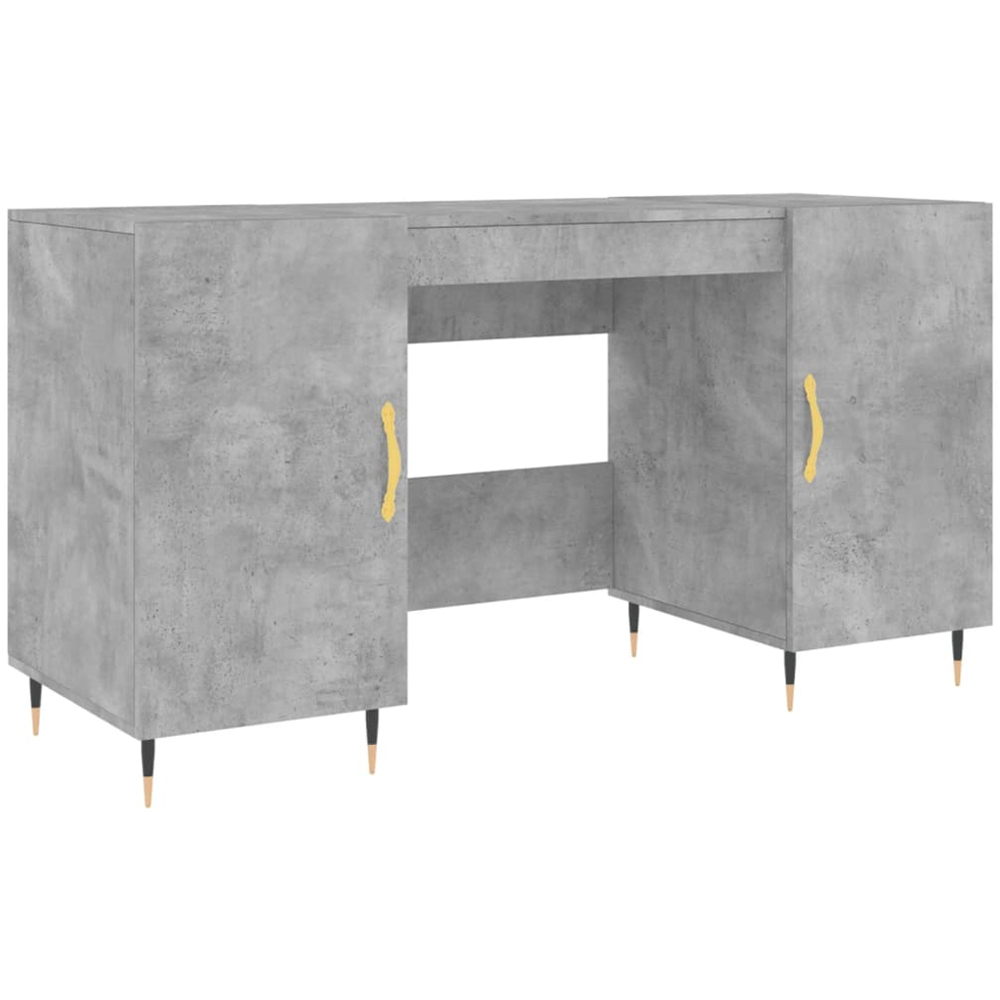 vidaXL 2 Door Computer Desk Concrete Grey Image 2