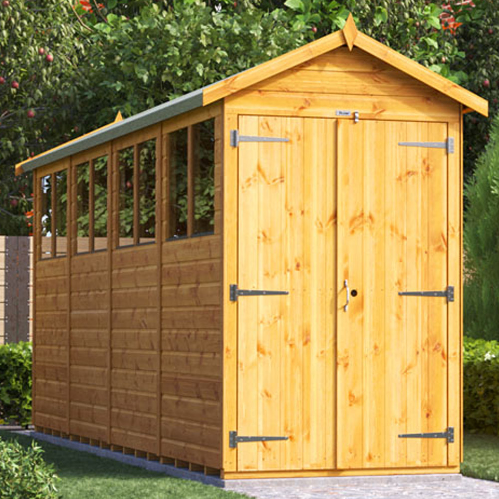 Power Sheds 16 x 4ft Double Door Apex Shed Image 2