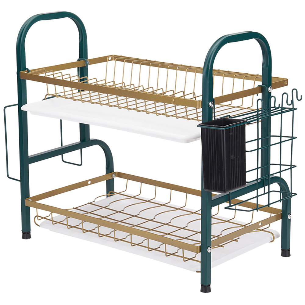 Living and Home 2 Tier Kitchen Carbon Steel Dish Rack Image 3