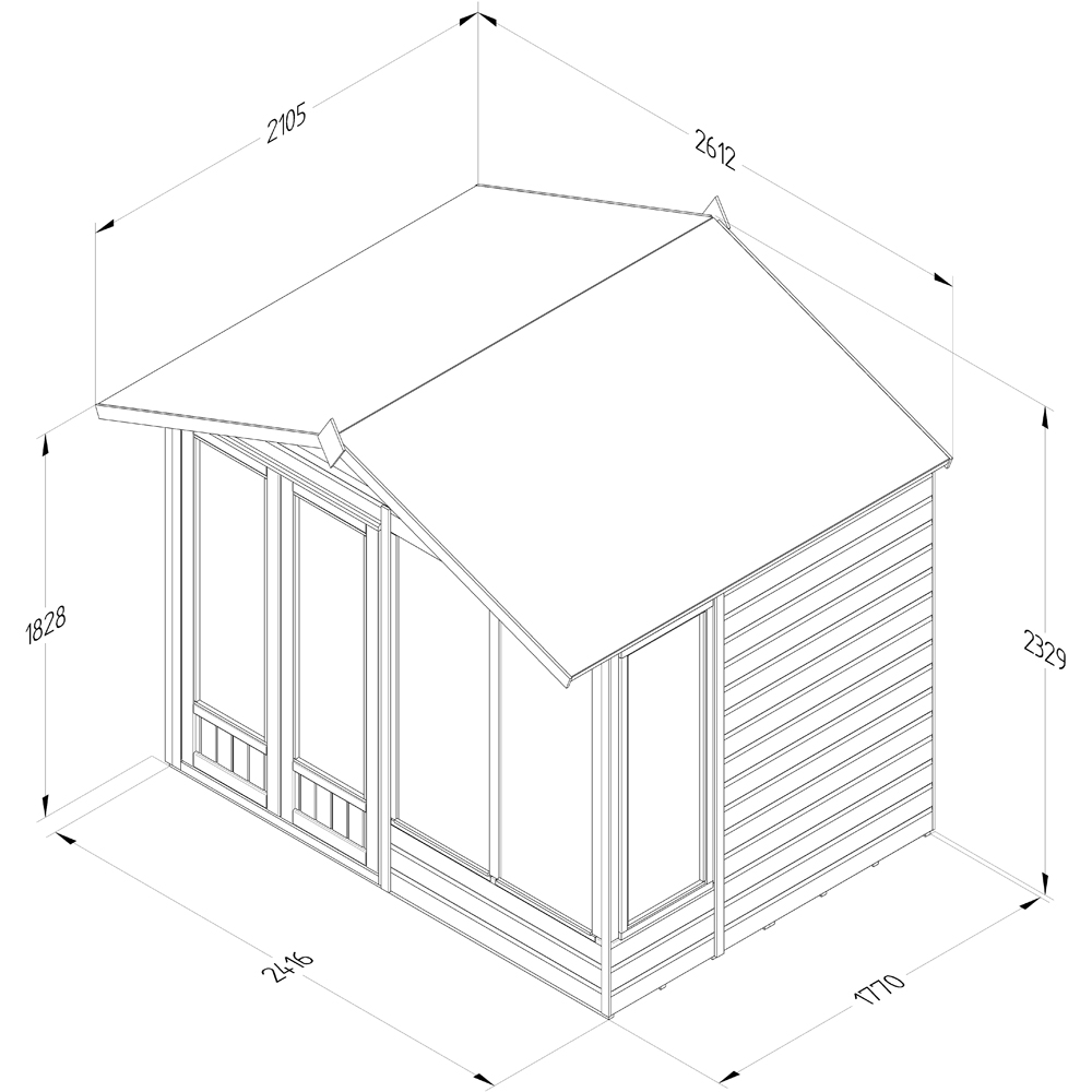 Forest Garden Beckwood 8 x 6ft Single Side Opening Shiplap Apex Summerhouse Image 9