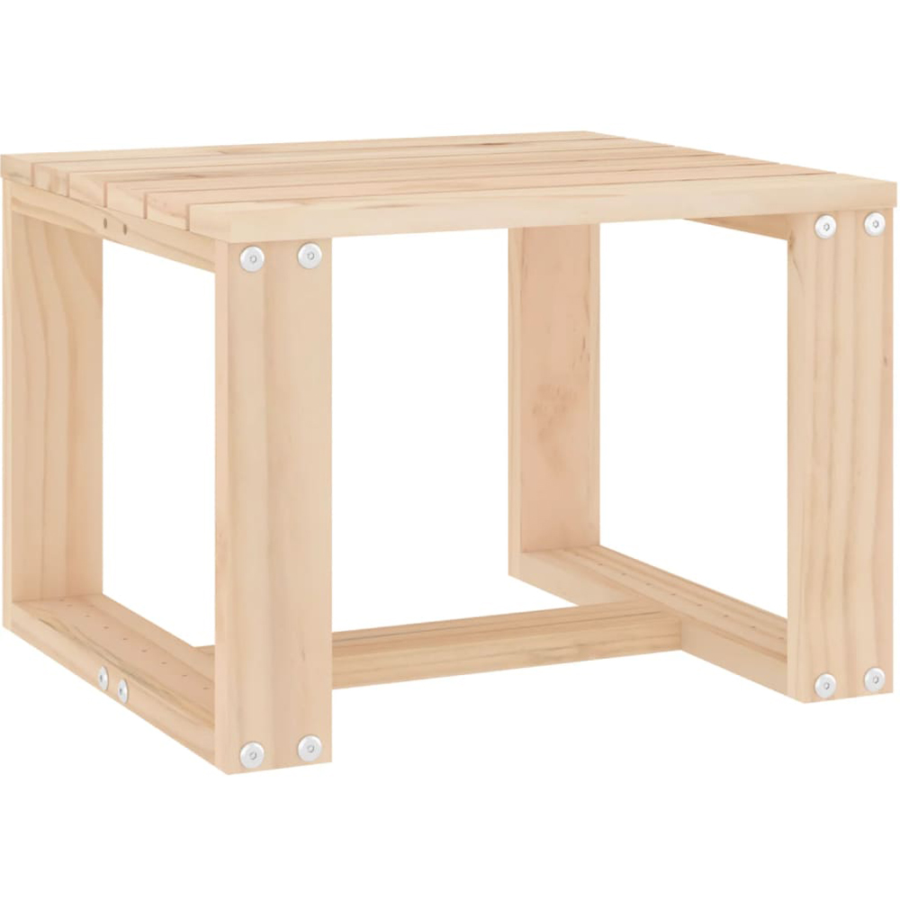 vidaXL Natural Solid Pine Wood Slatted Garden Side Table Image 4