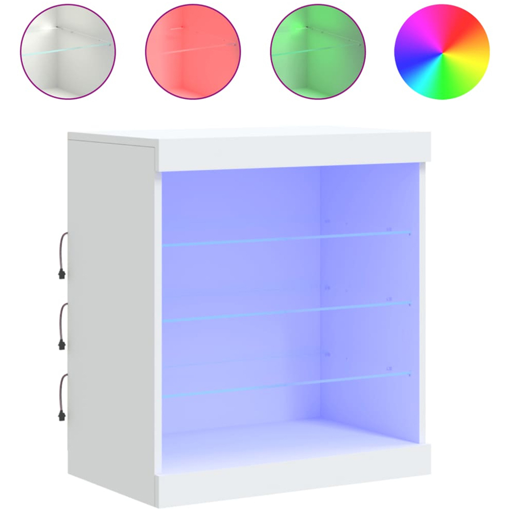 vidaXL 4 Shelf White LED Sideboard Image 3
