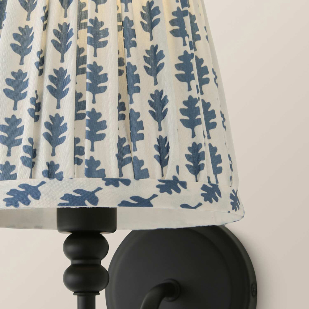 ValueLights Binky Blue Floral Shade Black Rechargeable Wall Light with Bulb 2 Pack Image 3