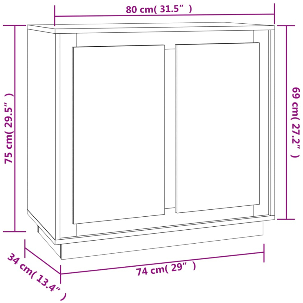 vidaXL 2 Door Sonoma Oak Sideboard Image 9