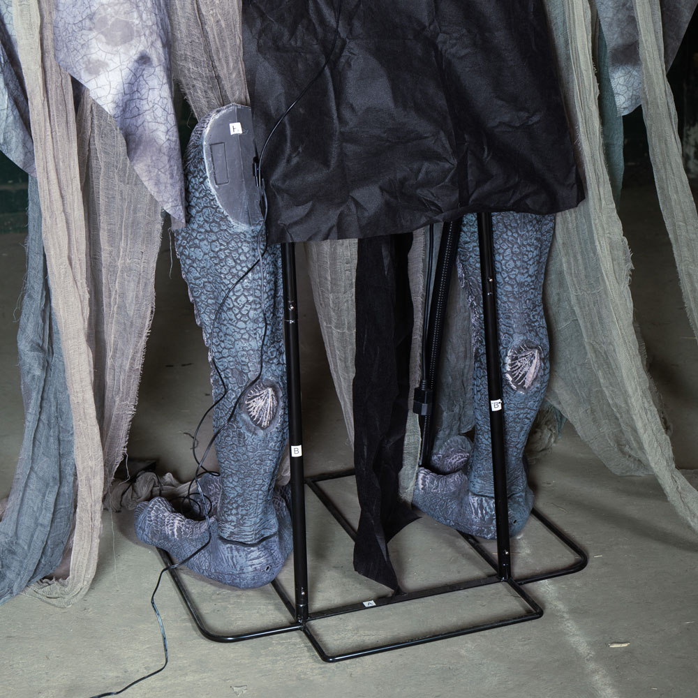 Samuel Alexander LED Motion Activated Winter Dragon Halloween Decoration with Smoke Machine 7ft Image 7