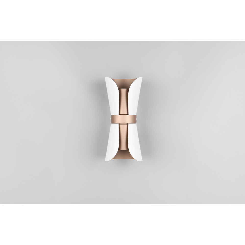 TRIO Coat Matt White and Coffee Up and Down Wall Light Image 7