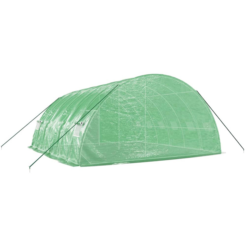vidaXL Green Polyethylene Galvanised Steel Frame 19.6 x 19.6ft Greenhouse Image 3