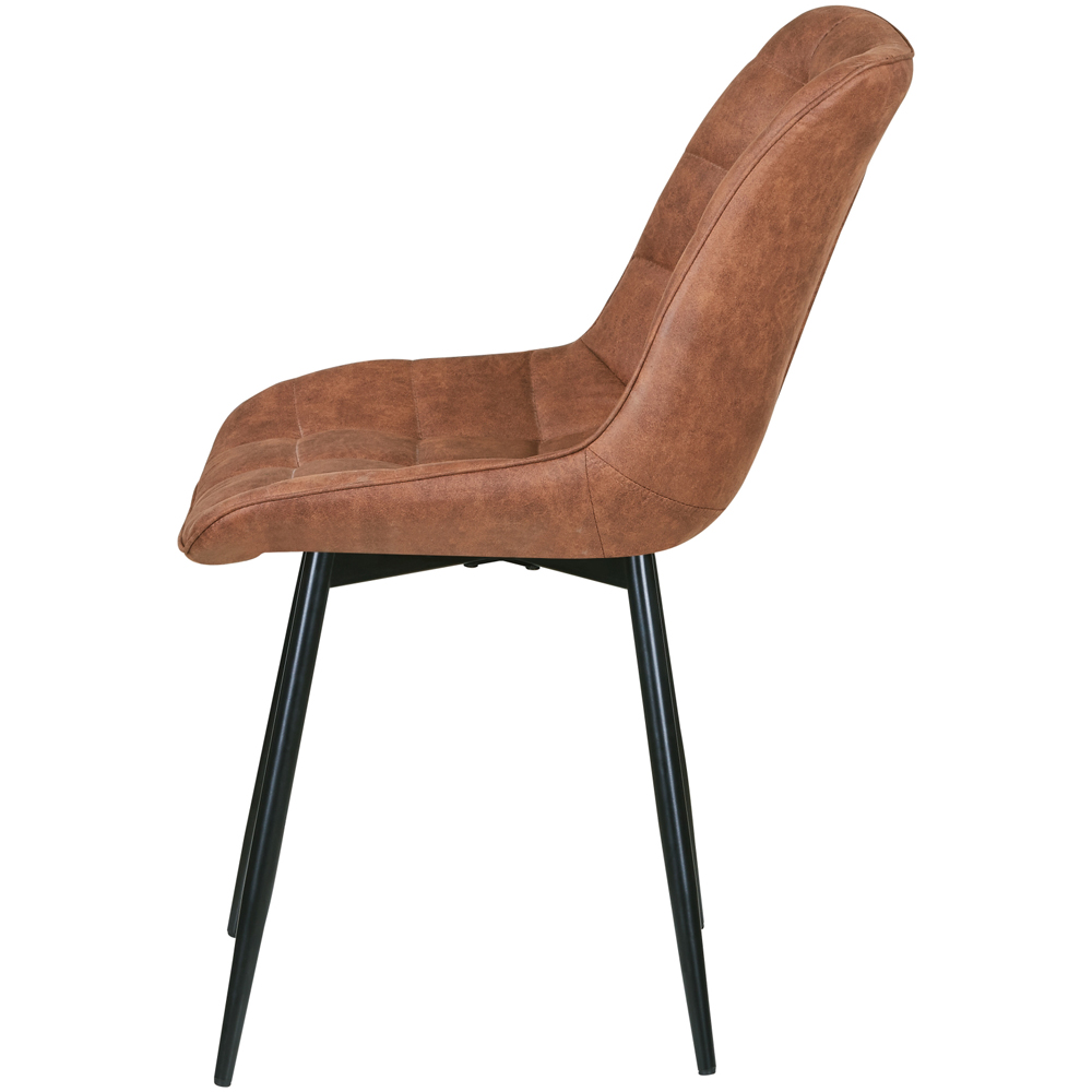 Alba Set of 2 Tan Suede Effect Plush Padded Dining Chairs Image 4