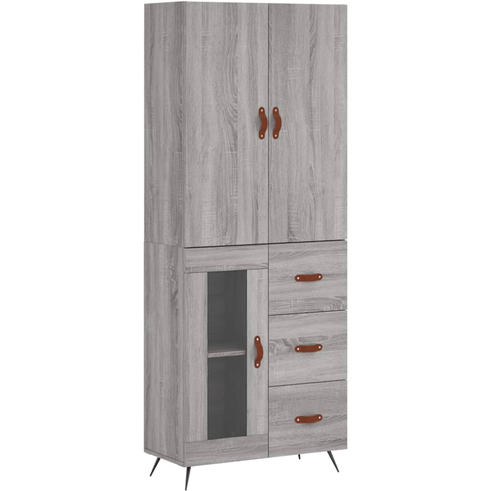 vidaXL 3 Door 3 Drawer Grey Sonoma Highboard Image 2