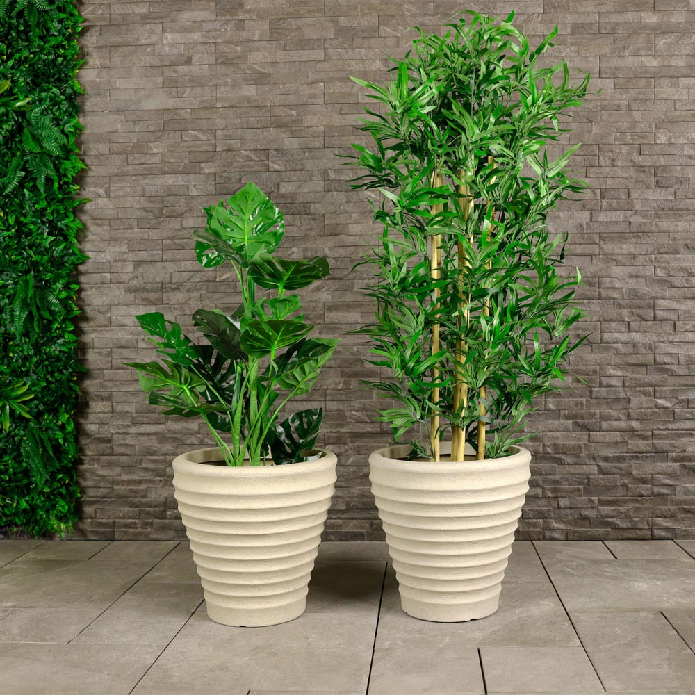 Charles Bentley Moroccan Small Stone Planters 2 Pack Image 2