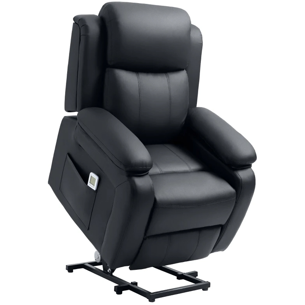 HOMCOM Black Power Lift Riser and Recliner Chair with Remote Image 2