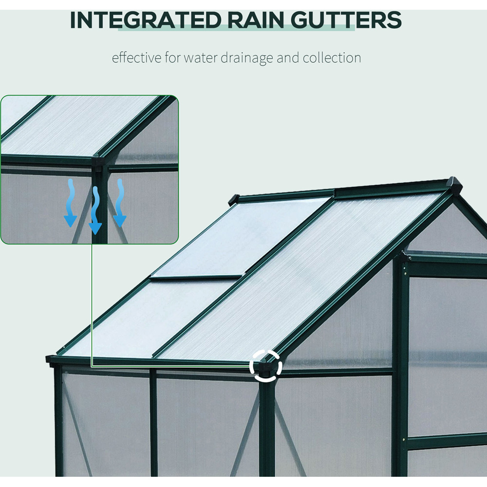 Outsunny 6 x 4ft Green Polycarbonate Greenhouse Image 7