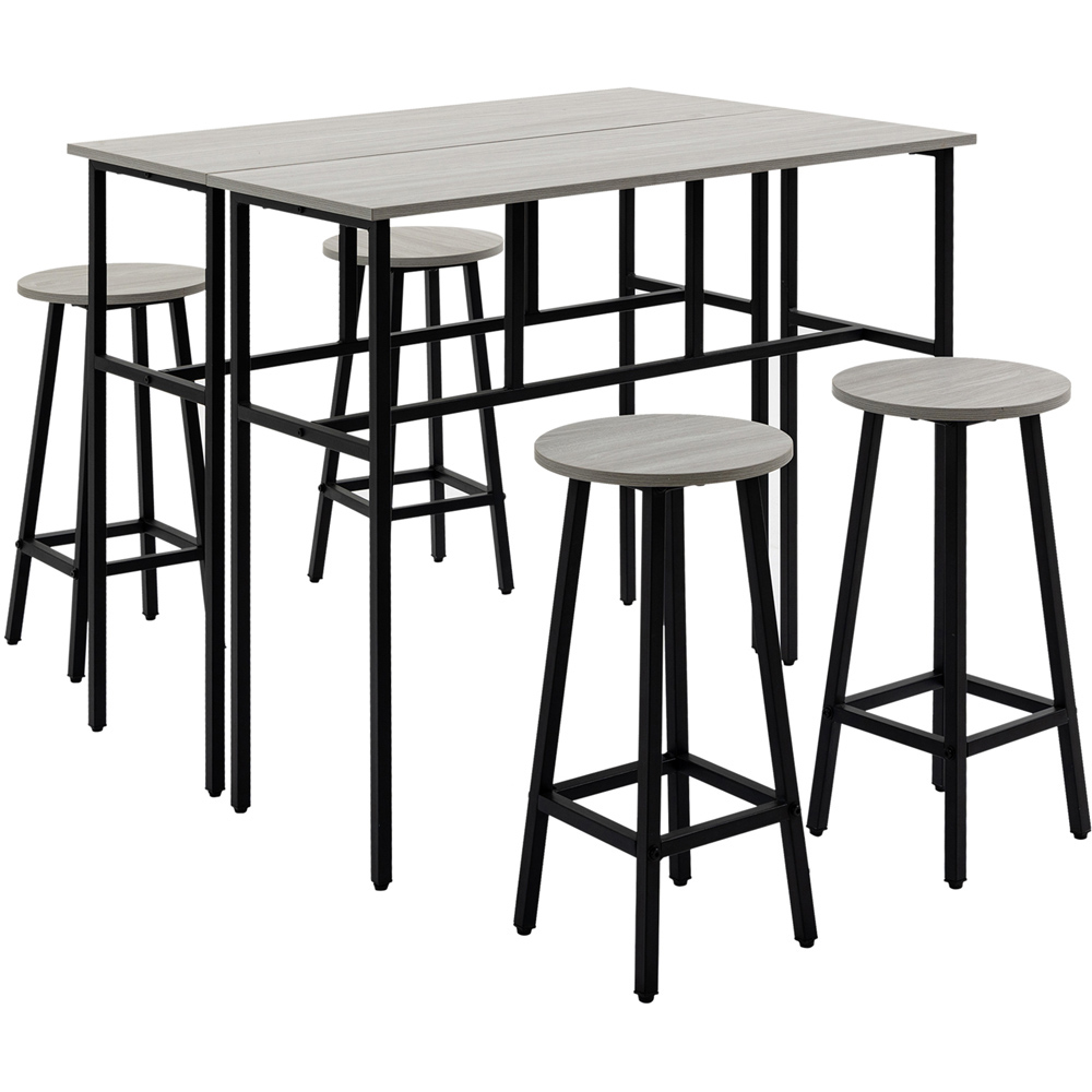 Portland 4 Seater Grey Bar Tables with Stools Image 2