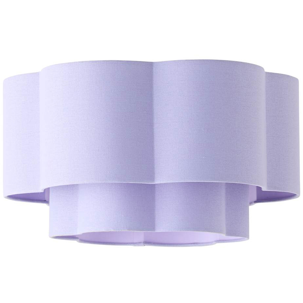ValueLights Nora 2-Tier Lilac Linen Scallop Lamp Shade 45cm Image 1