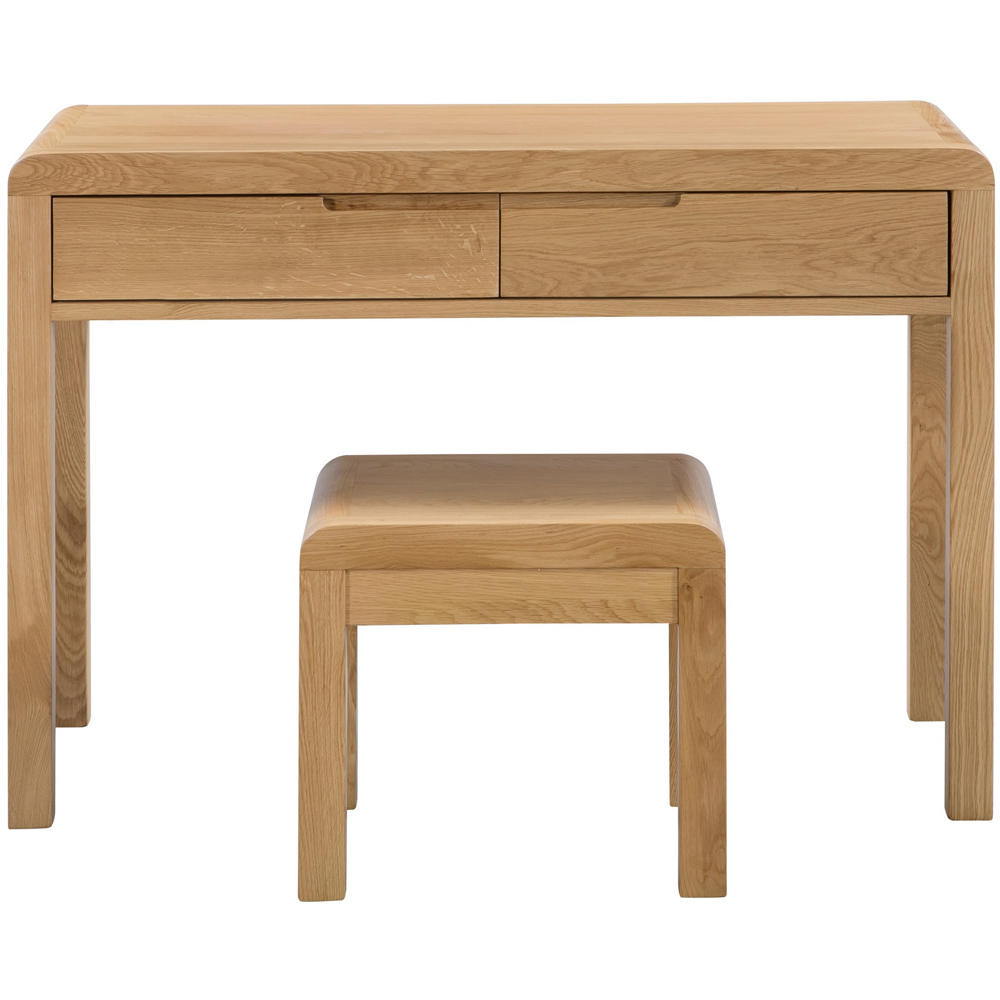Julian Bowen Curve 2 Drawer White Oak Dressing Table Set Image 3