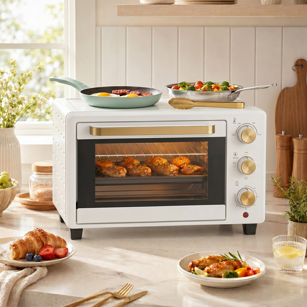 HOMCOM 800-085V71WT White 21L Electric Grill Toaster Oven with Adjustable Temperature Image 3