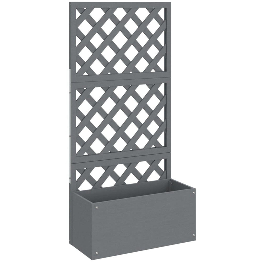 vidaXL Grey Wood-Plastic Composite Raised Garden Bed with Trellis 135 x 65 x 33cm Image 2