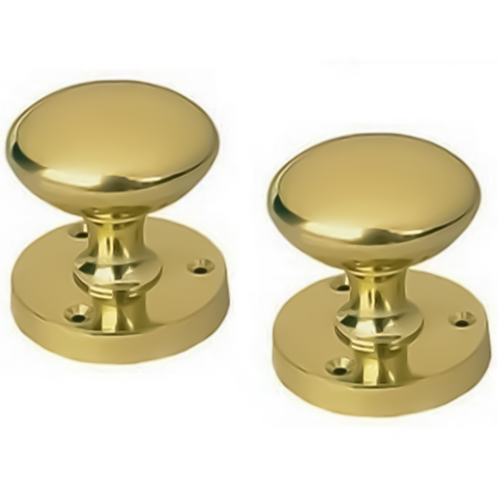 Golden Grace Polished Brass Victorian Sprung Mortice Door Knob Set 57mm Image
