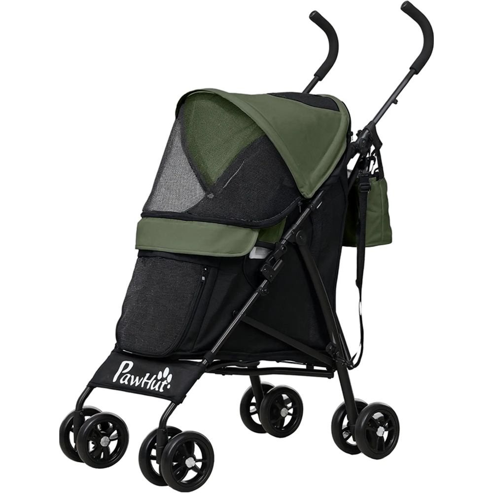 PawHut Dark Green Lightweight Foldable Mini Dog Stroller Image 1