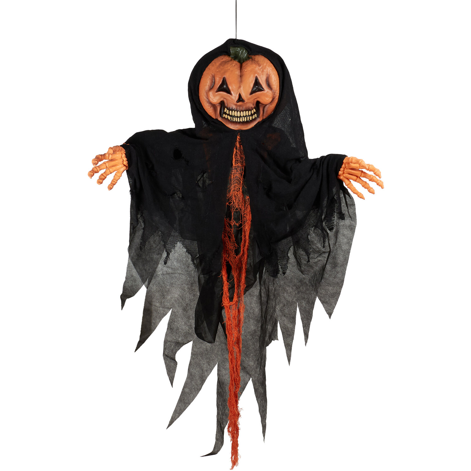 Hanging Smiling Pumpkin Man - Black Image 1