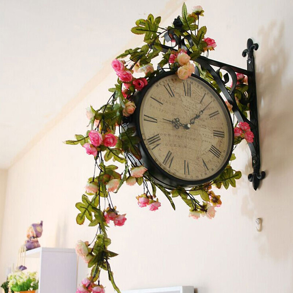 Living and Home Light Pink Artificial Rose Vine Hanging Garland 213cm Image 2