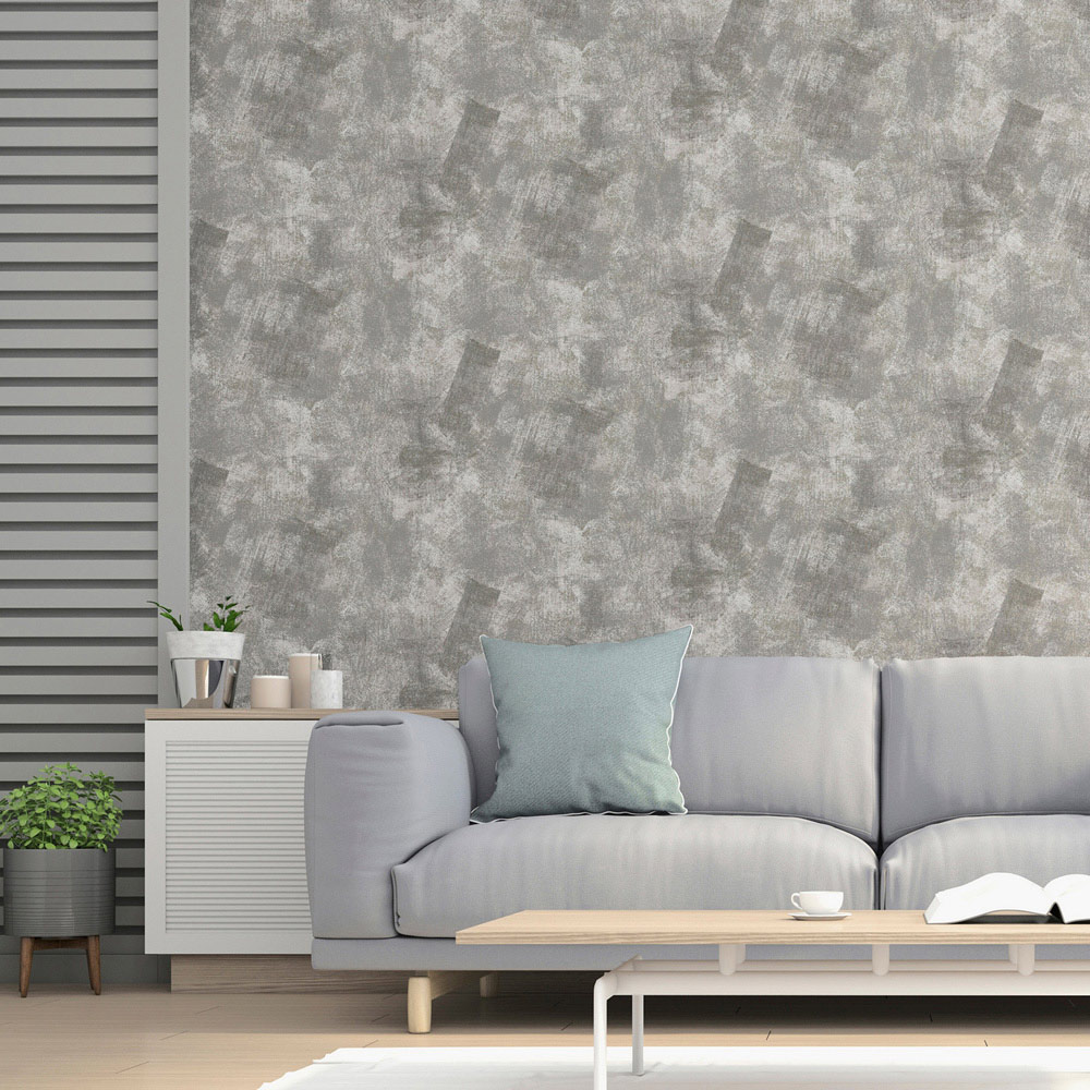 Arthouse Brushed Strokes Grey Wallpaper Image 4