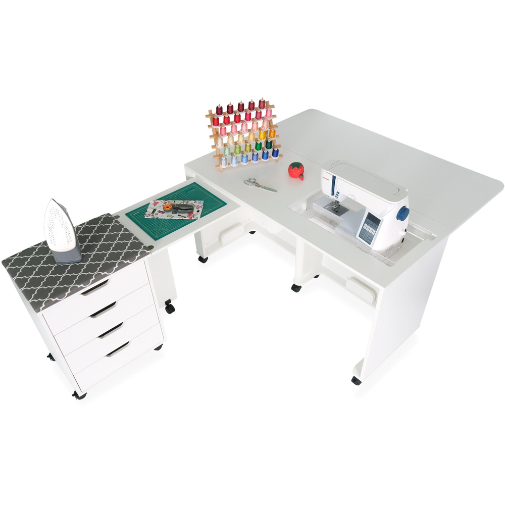 Arrow Cabinets Laverne and Shirley 451 4 Drawer White Fold-Away Sewing Cabinet Image 4