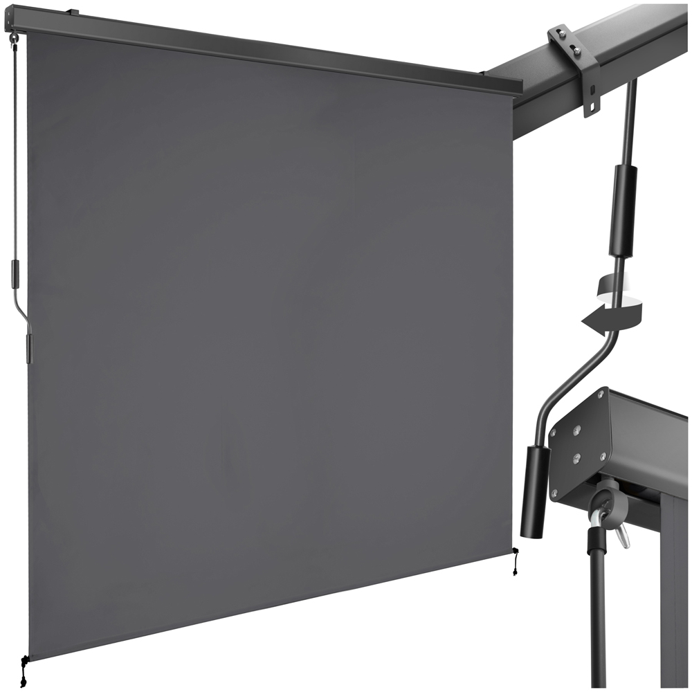 tectake Eloise Black Vertical Awning with 2 Wall Brackets 2 x 2.5m Image 2