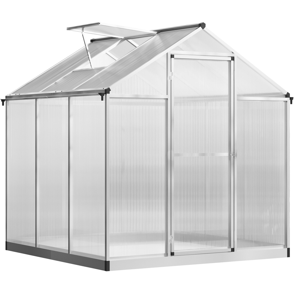 Outsunny Clear Polycarbonate 6 x 6ft Walk In Greenhouse Image 1