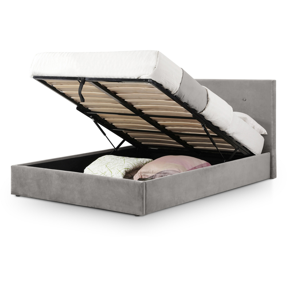 Julian Bowen Shoreditch King Size Slate Grey High Headboard Lift Up Storage Bed Image 2