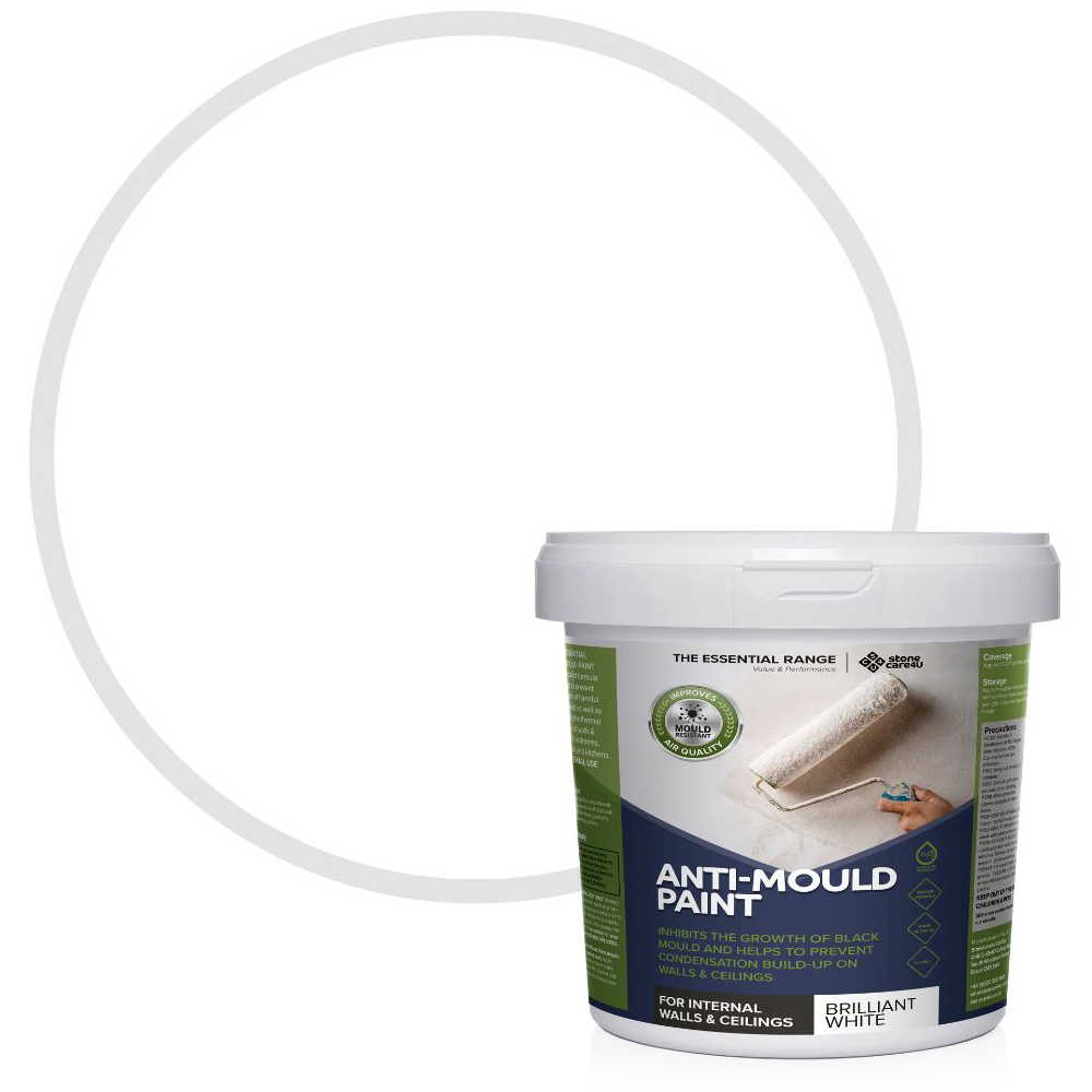 StoneCare4U Essential Walls & Ceilings Brilliant White Matt Anti Mould Paint 5L Image 1