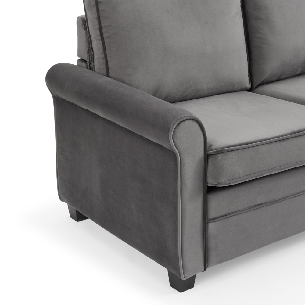 Home Detail Nathan Small Double Sleeper Grey Velvet Pull Out Sofa Bed Image 7