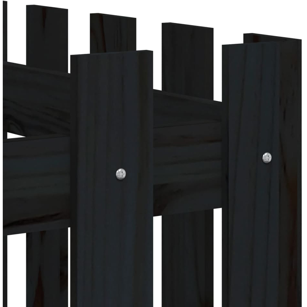 vidaXL Black Solid Pine Wood Fence Design Raised Garden Bed 70 x 150 x 50cm Image 6