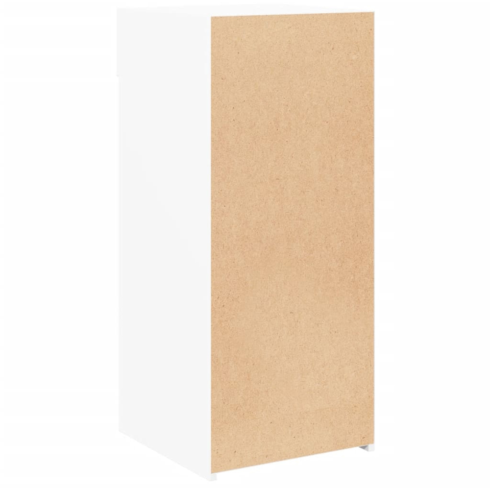 vidaXL Single Drawer 3 Shelf White Sideboard Image 6