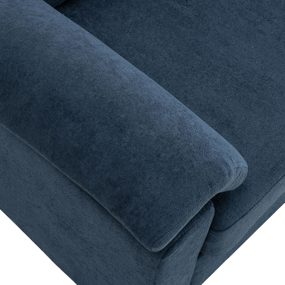 Living and Home 2 Seater Blue Chenille Sofa Image 5