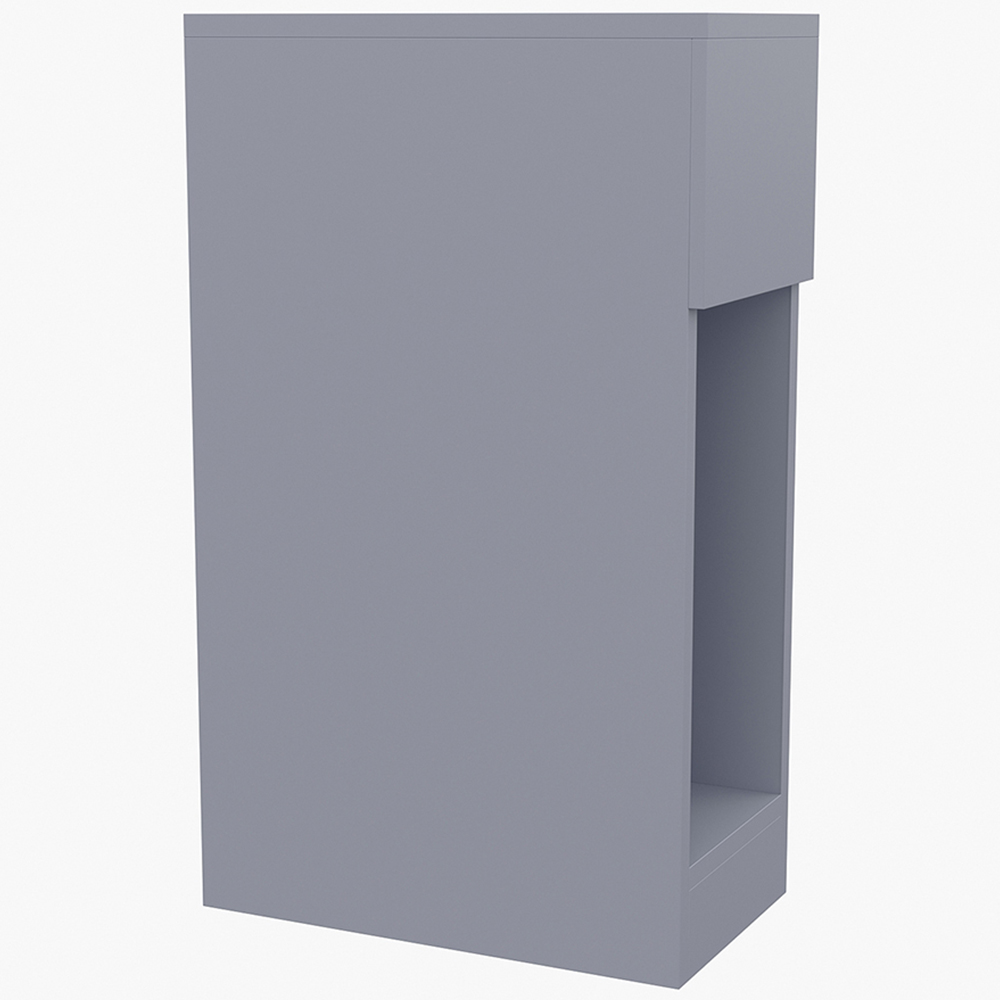 Living and Home Single Drawer Grey Bedside Table Image 3