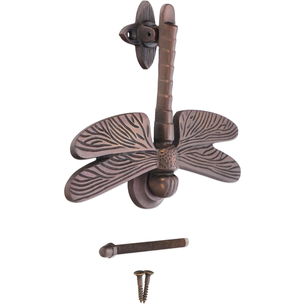 Spira Brass Aged Bronze Dragonfly Door Knocker Image 4