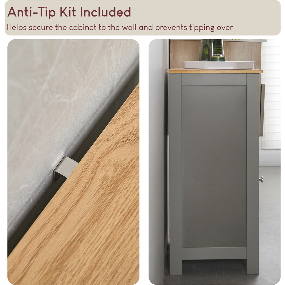 BATH VIDA Priano Single Door Single Drawer Floor Cabinet Image 6