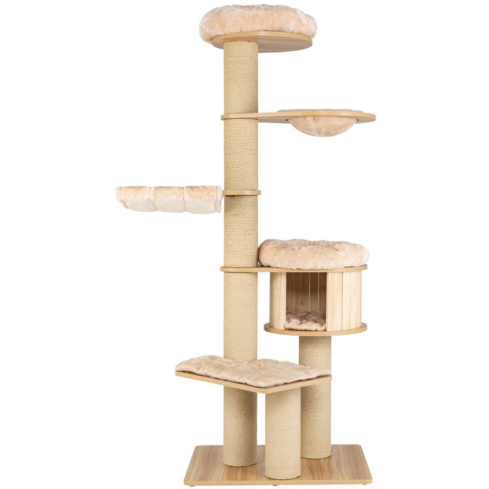 Costway 191cm Beige Cat Tree Scratcher Image 1