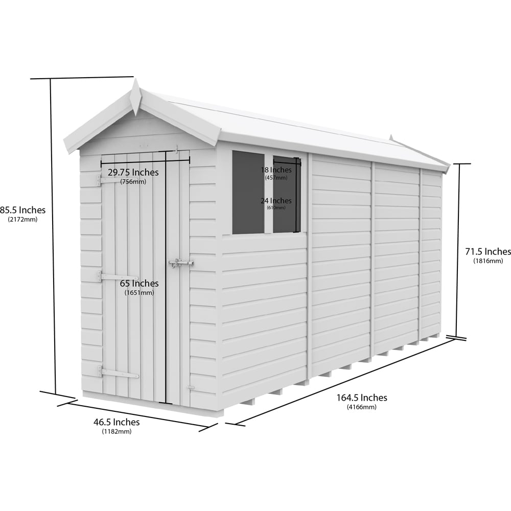 DIY Sheds 4 x 14ft Tongue and Groove Timber Apex Garden Shed Image 9
