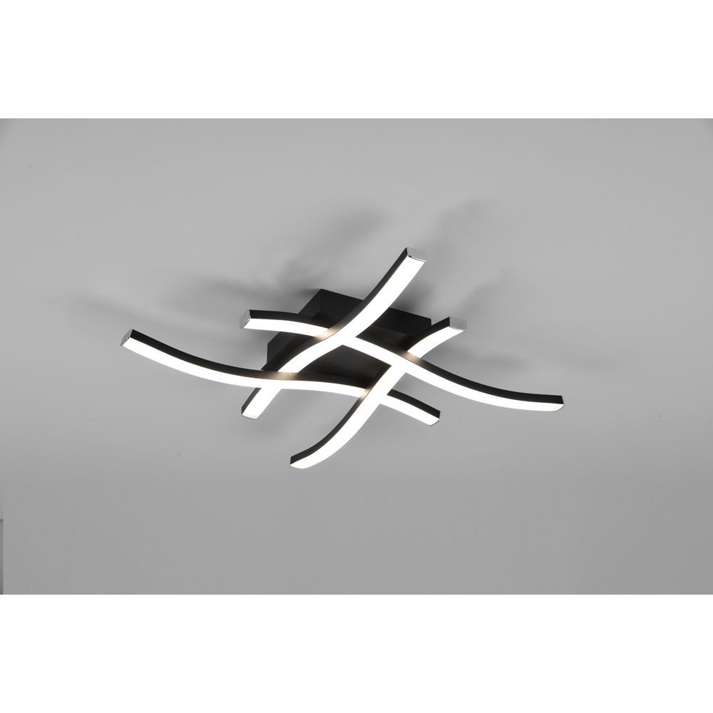 TRIO Route Matt Black 4 Light LED Ceiling Light Image 2