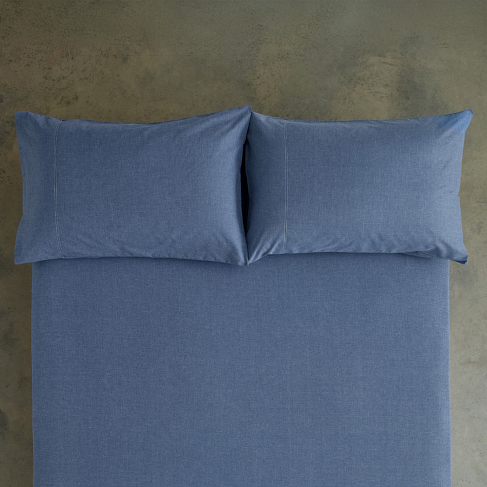 Deyongs Southwick Super King Size Blue Fitted Sheet Image 3