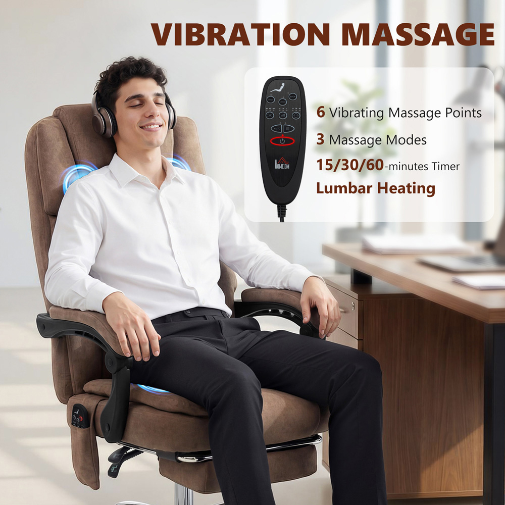 Portland Brown Massage and Heat Office Chair Image 7