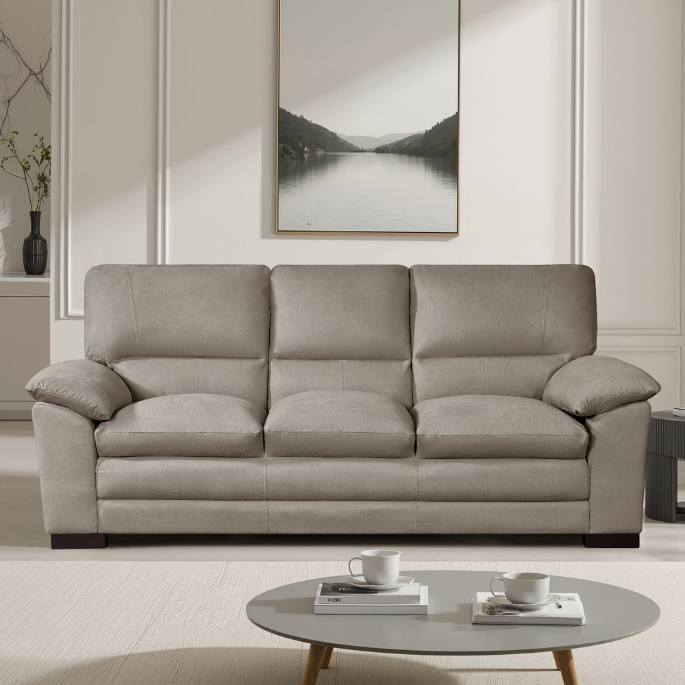 Artemis Home Ramona 3 Seater Brown Fabric Sofa Image 3