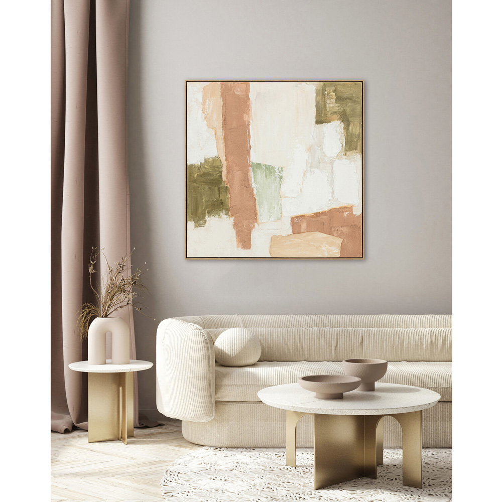 Patchwork Organic Tonal Framed Canvas Image 2
