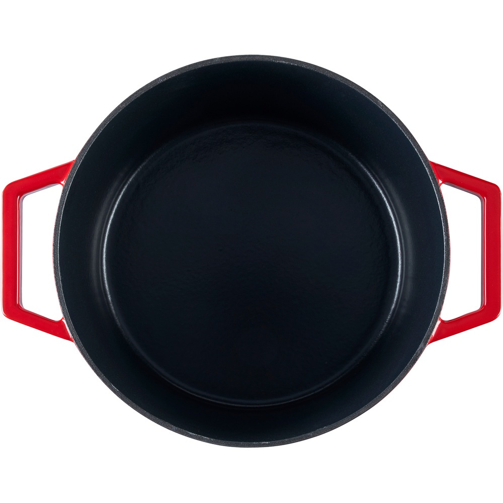 Cooks Professional 26cm Red Cast Iron Casserole Dish with Lid Image 6