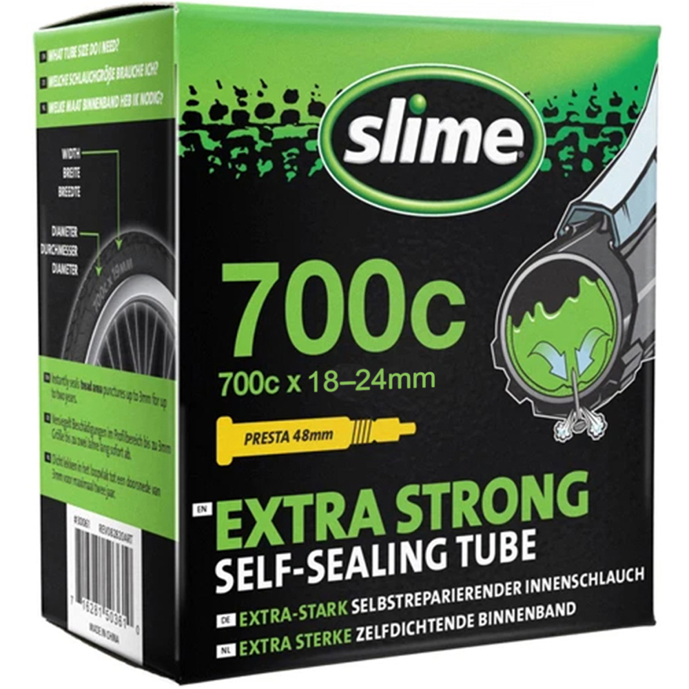 Slime 700c 19-25mm Road Bike Tyre Self Sealing Inner Tube with Presta Valve 2 Pack Image 3